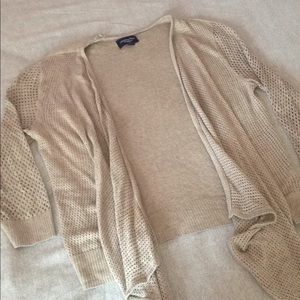 Beige American eagle 3/4 sleeve cardigan size XL